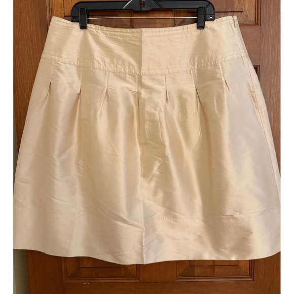 Ralph Lauren 100% Silk Skirt Women Size 16 Gold Side-Zip Holiday Party Christmas - Picture 5 of 11